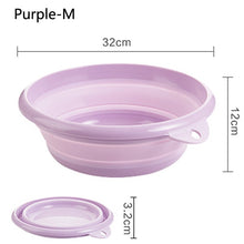 Load image into Gallery viewer, Travel Folding Wash Basin Bucket Container Portable Fruit Basin Collapsible Silicone Washtub Baby Washbasin Bathroom Accessories