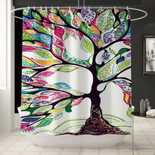 Load image into Gallery viewer, Colorful Tulip Lotus Flowers Trees Shower Curtain Sets Non-Slip Rugs Toilet Lid Cover and Bath Mat Waterproof Bathroom Curtains