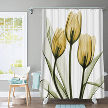 Load image into Gallery viewer, Colorful Tulip Lotus Flowers Trees Shower Curtain Sets Non-Slip Rugs Toilet Lid Cover and Bath Mat Waterproof Bathroom Curtains