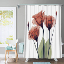 Load image into Gallery viewer, Colorful Tulip Lotus Flowers Trees Shower Curtain Sets Non-Slip Rugs Toilet Lid Cover and Bath Mat Waterproof Bathroom Curtains
