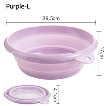 Load image into Gallery viewer, Travel Folding Wash Basin Bucket Container Portable Fruit Basin Collapsible Silicone Washtub Baby Washbasin Bathroom Accessories
