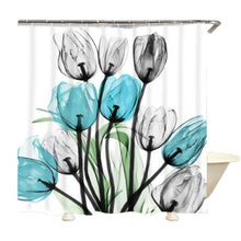 Load image into Gallery viewer, Colorful Tulip Lotus Flowers Trees Shower Curtain Sets Non-Slip Rugs Toilet Lid Cover and Bath Mat Waterproof Bathroom Curtains
